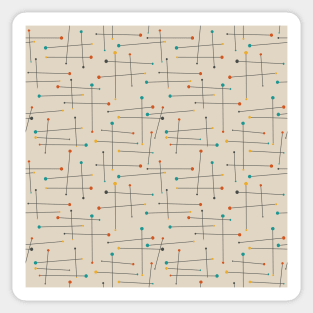 Funky Mid Century Lines Pattern Sticker